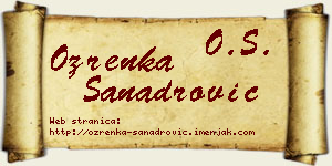 Ozrenka Sanadrović vizit kartica